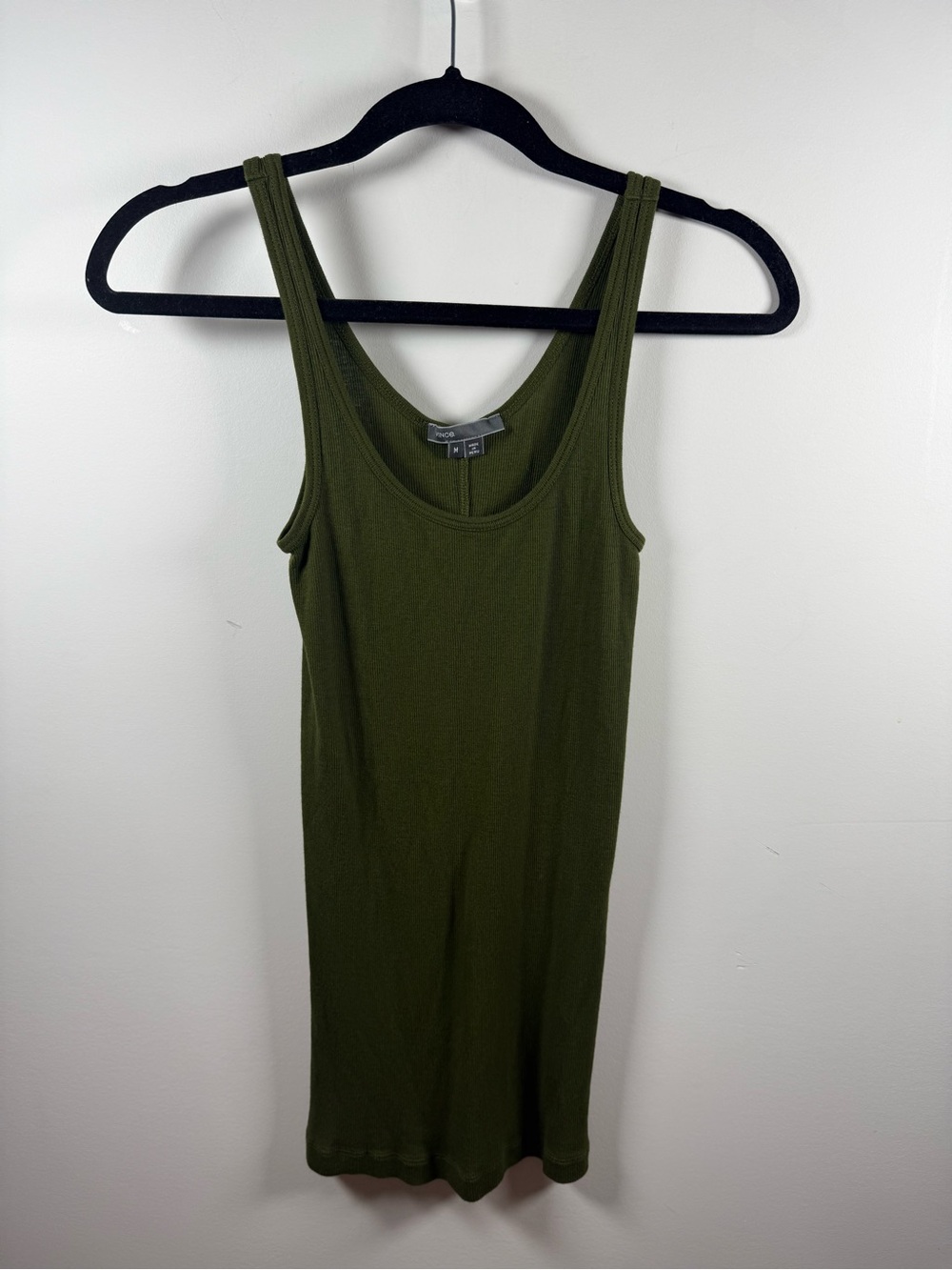 VINCE | Green Ribbed Tank Size M
